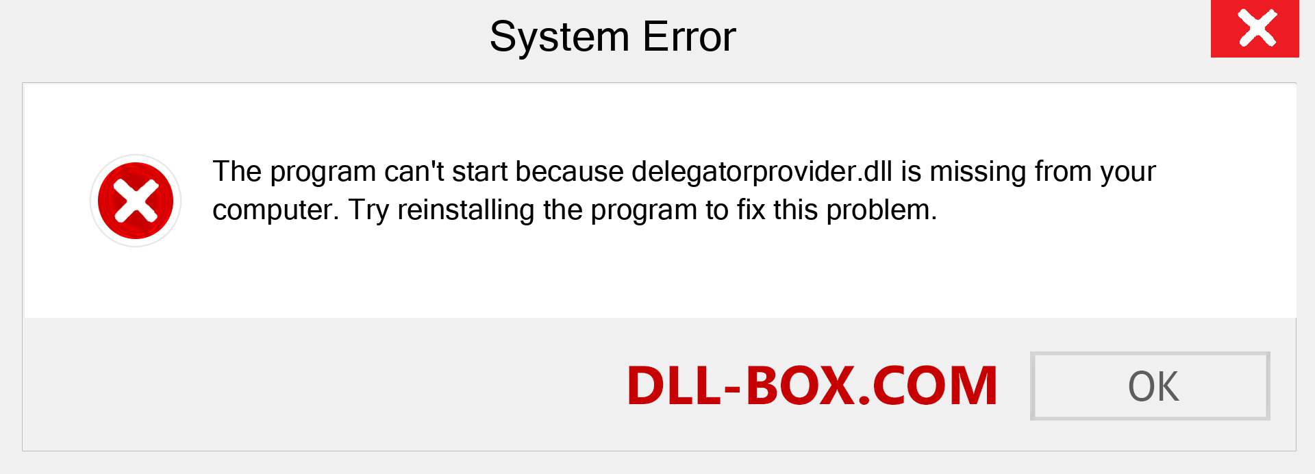  delegatorprovider.dll file is missing?. Download for Windows 7, 8, 10 - Fix  delegatorprovider dll Missing Error on Windows, photos, images