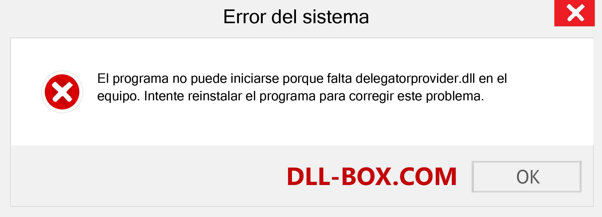 ¿Falta el archivo delegatorprovider.dll ?. Descargar para Windows 7, 8, 10 - Corregir delegatorprovider dll Missing Error en Windows, fotos, imágenes